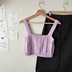 ｛Zara｝Lavender Knit Crop Top